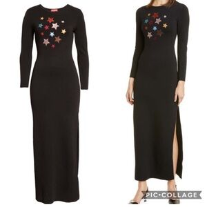 Staud Aries star long sleeve maxi dress